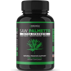 "Side panel showing ingredients – Saw Palmetto extract and powder combination"