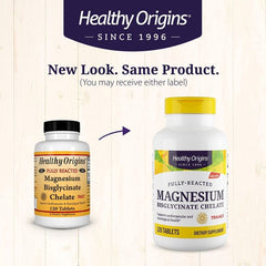 Supplement Facts label for Healthy Origins Magnesium Bisglycinate Chelate – 200 mg magnesium per serving