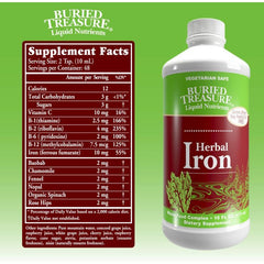 Buried Treasure iron supplement with easy-to-take liquid formula, 16 oz bottle