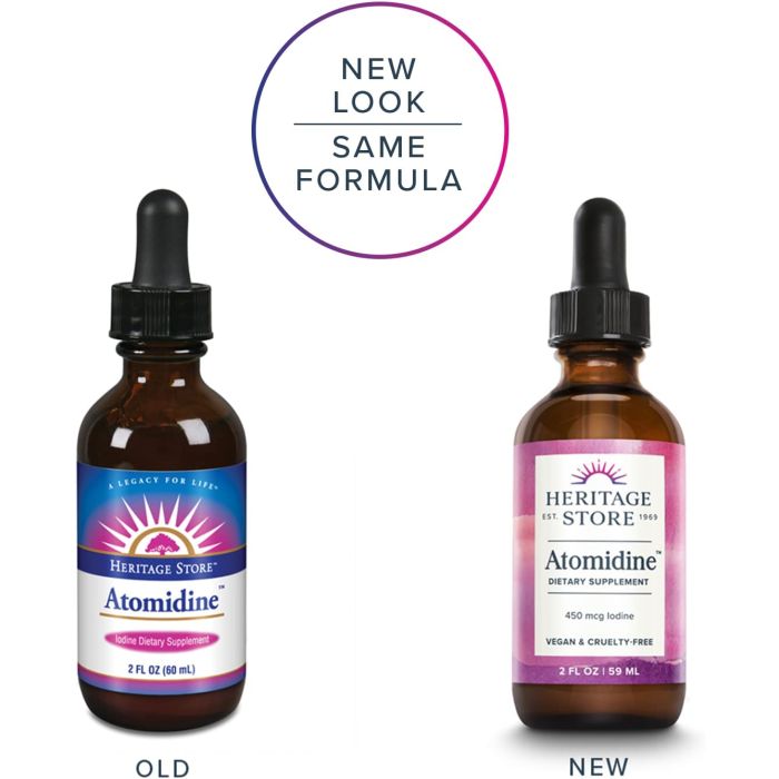 Heritage Store Atomidine iodine drops – vegan, cruelty-free, made in USA thyroid health supplement