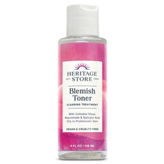 Heritage Store toner with witch hazel and soothing botanicals for blemish control