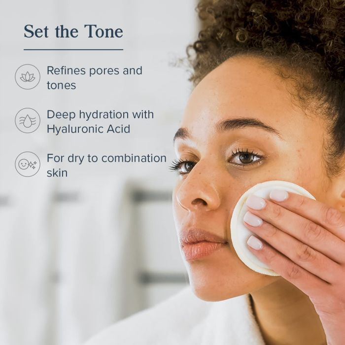 Gentle facial mist in hand – rosewater toner for sensitive skin