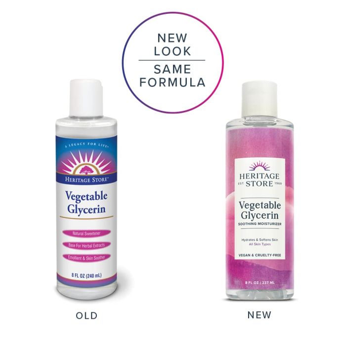 Back label of Heritage Store moisturizer showing ingredients and vegan claim