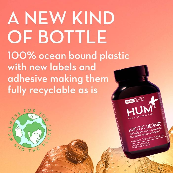 HUM Arctic Repair 90 softgels – vegan anti-aging skin supplement with lingonberry oil
