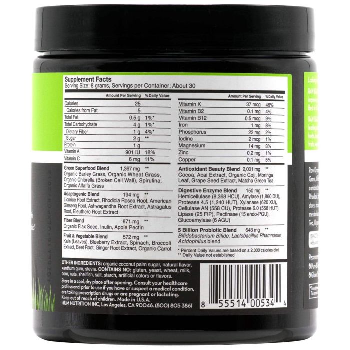 Daily greens supplement by HUM – promotes energy and metabolism