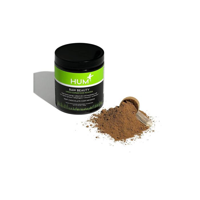 HUM Raw Beauty greens drink mix with adaptogens and probiotics