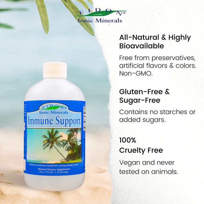 Eidon Ionic Minerals Immune Support Supplement Mineral Blend 18 oz bottle for immune health