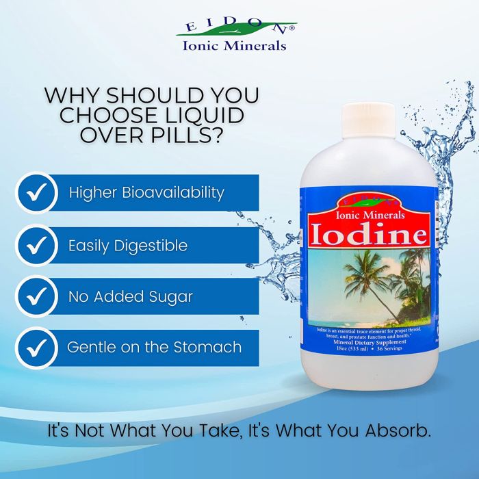 Non-GMO liquid iodine supplement, made in USA, 18 oz, no artificial additives