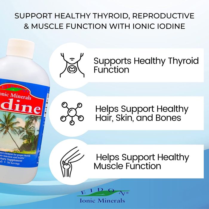 Iodine supplement with potassium iodide for healthy energy and cognitive function, 18 oz