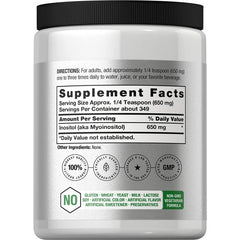 Horbaach Inositol Powder 8 oz Vegan Supplement Vitamin B8