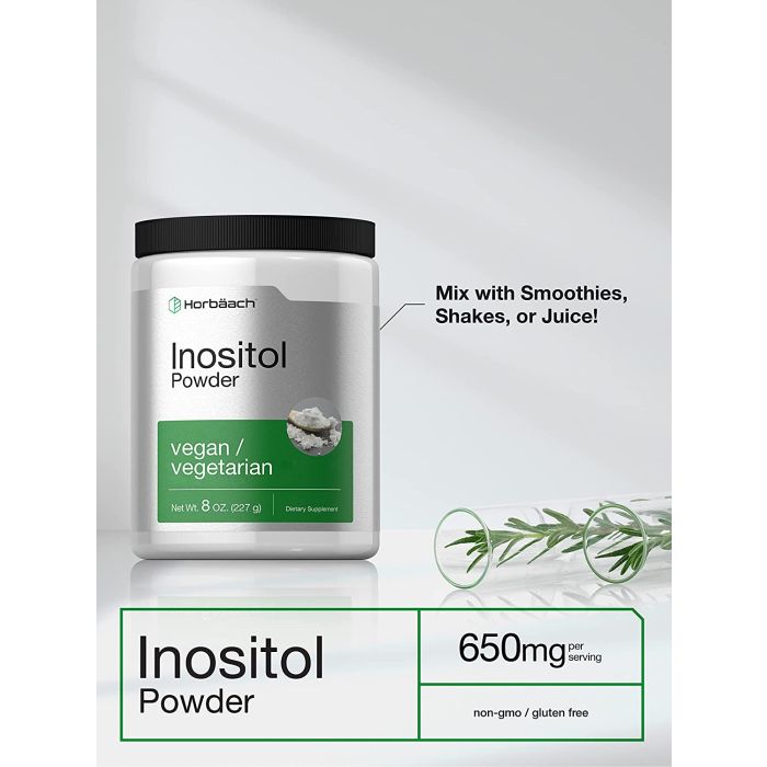 Horbaach Inositol Powder 8 oz Vegan Supplement Vitamin B8