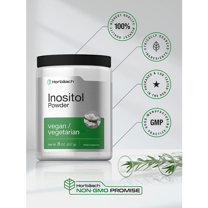 Horbaach Inositol Powder 8 oz Vegan Supplement Vitamin B8