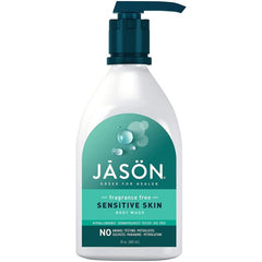 Back label of Jason Fragrance Free Body Wash with full ingredients list