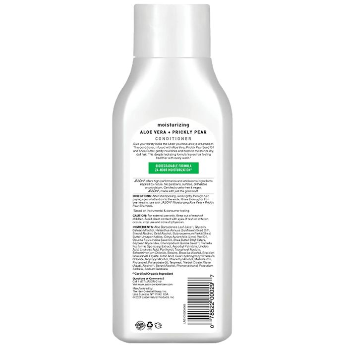 Back of bottle showing Jason’s vegan and cruelty-free certifications