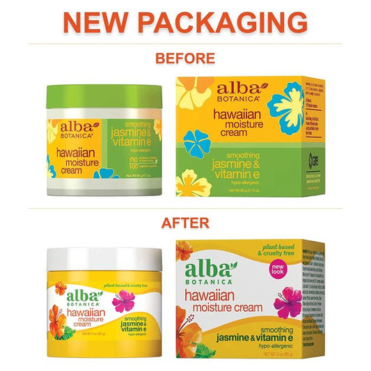 Alba Botanica Hawaiian Moisture Cream Smoothing Jasmine Vitamin E 3 Oz