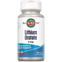 Supplement facts label showing 5 mg lithium per capsule