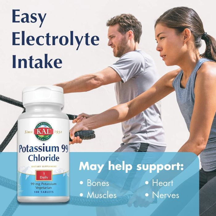 KAL Potassium 99 Chloride Tablets with ActivTab technology for rapid absorption"