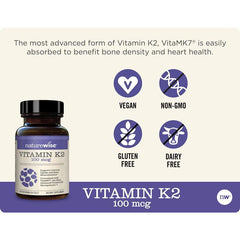 NatureWise Vitamin K2 VitaMK7 100 mcg 90 Softgels