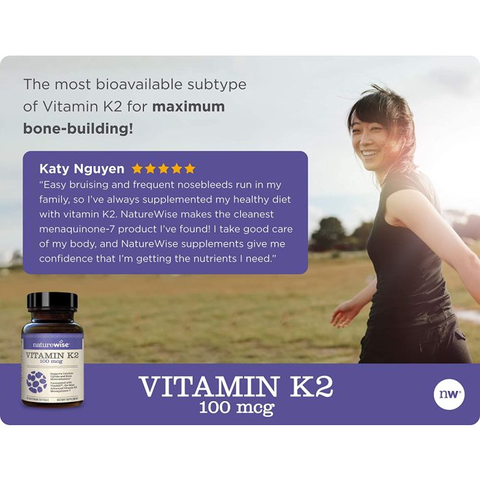 NatureWise Vitamin K2 VitaMK7 100 mcg 90 Softgels
