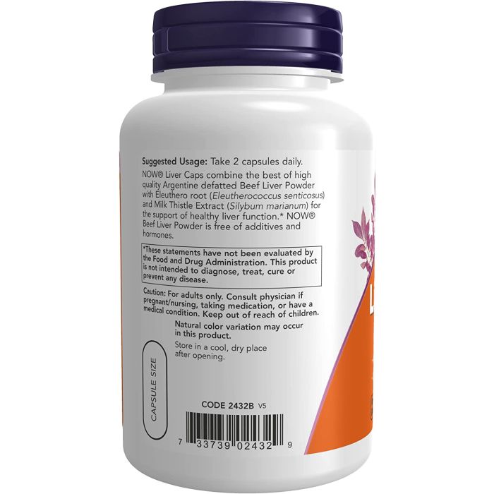 NOW Liver Caps Milk Thistle and Eleuthero 100 Caps