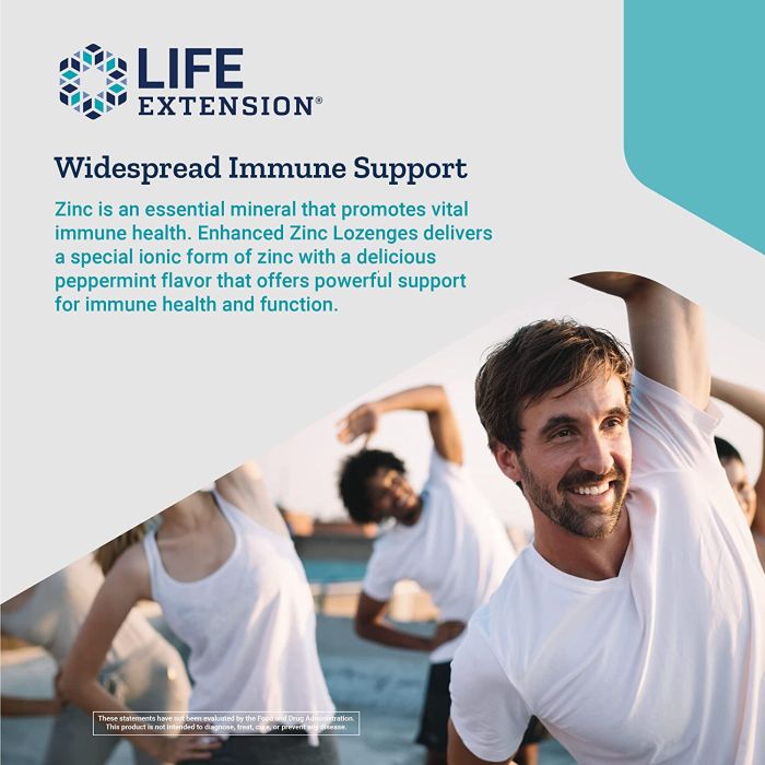 "Peppermint flavored zinc lozenges – fast-dissolving immune support"