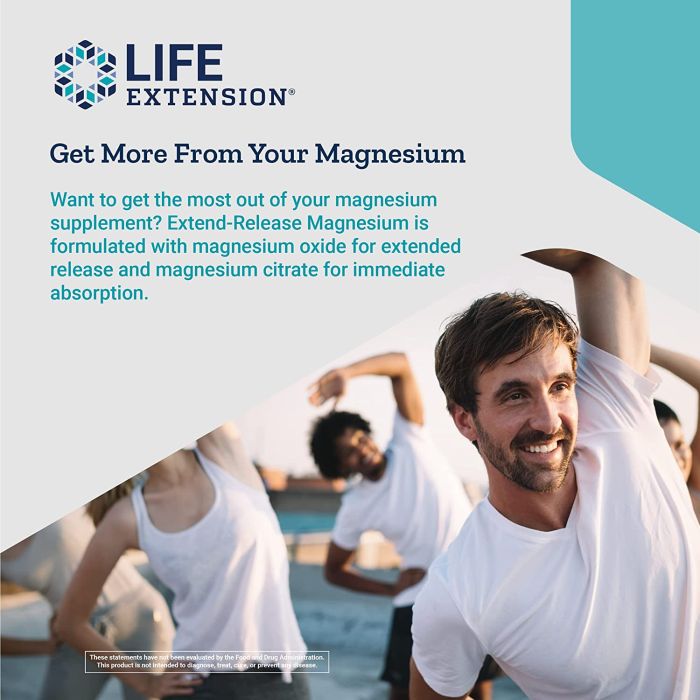 Life Extension Extend-Release Magnesium 250 mg bottle – 60 vegetarian capsules for sustained magnesium support