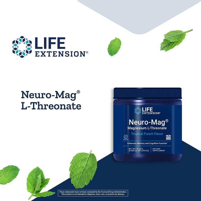 "Supplement Facts panel for Neuro-Mag Powder – 144 mg magnesium per scoop"