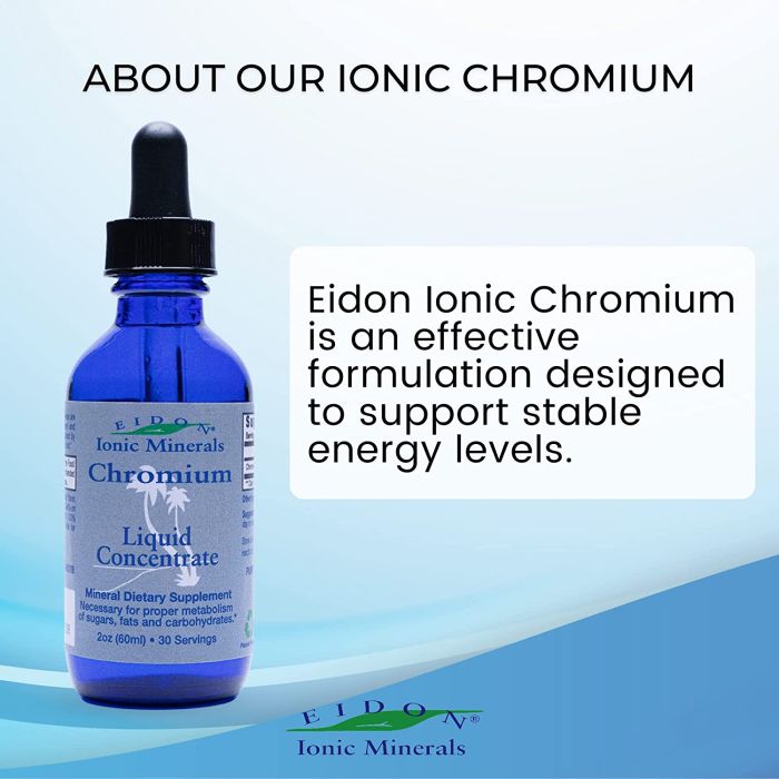"Made in USA ionic chromium drops, non-GMO and gluten free"
