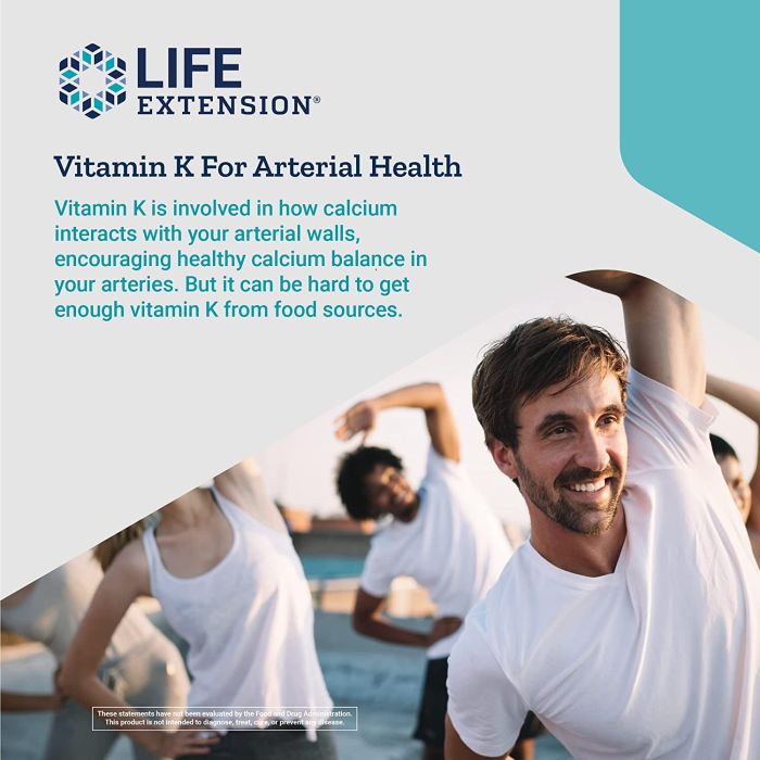 Life Extension Low Dose Vitamin K2 45mcg Cardiovascular Support 90 SG
