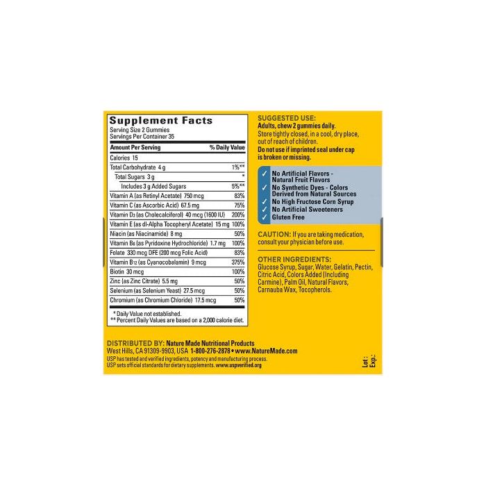 Nature Made Multivitamin 70 Fruit Flavored Gummies For Him