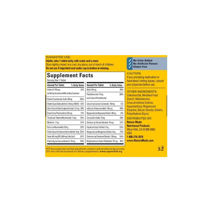 Nature Made Multivitamin For Him 90 Tablets Nutritional Support