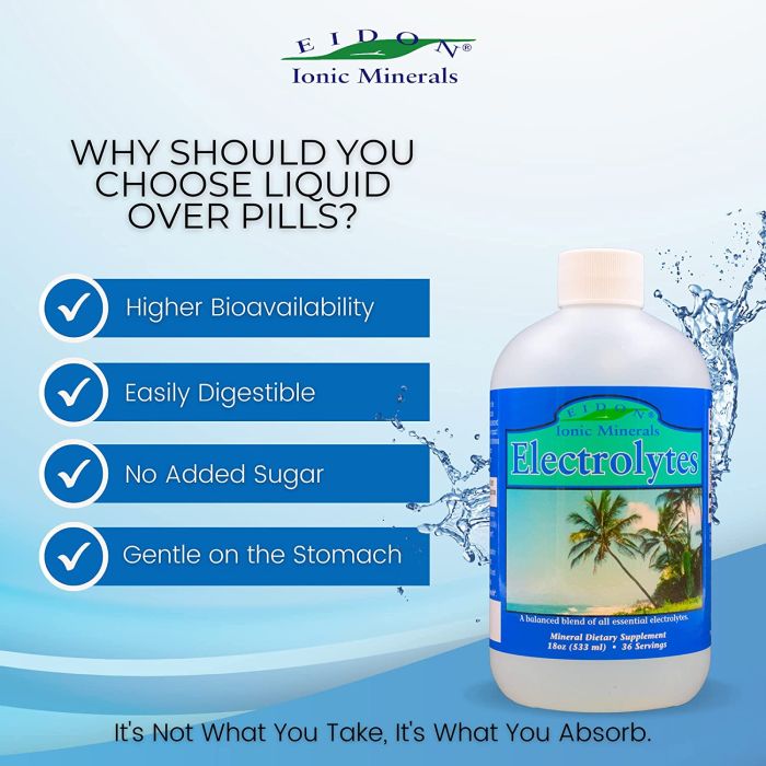 "Natural liquid mineral blend for rapid hydration and electrolyte balance"