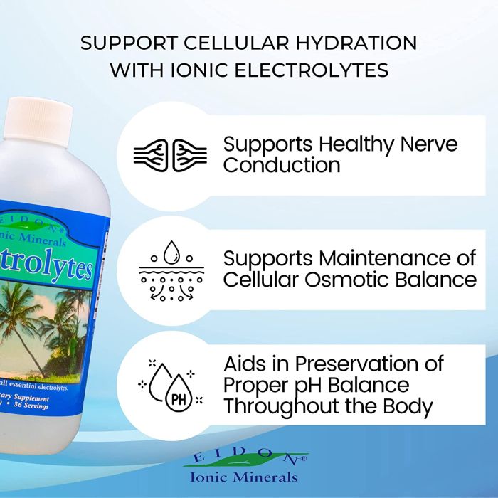 "Natural liquid mineral blend for rapid hydration and electrolyte balance"
