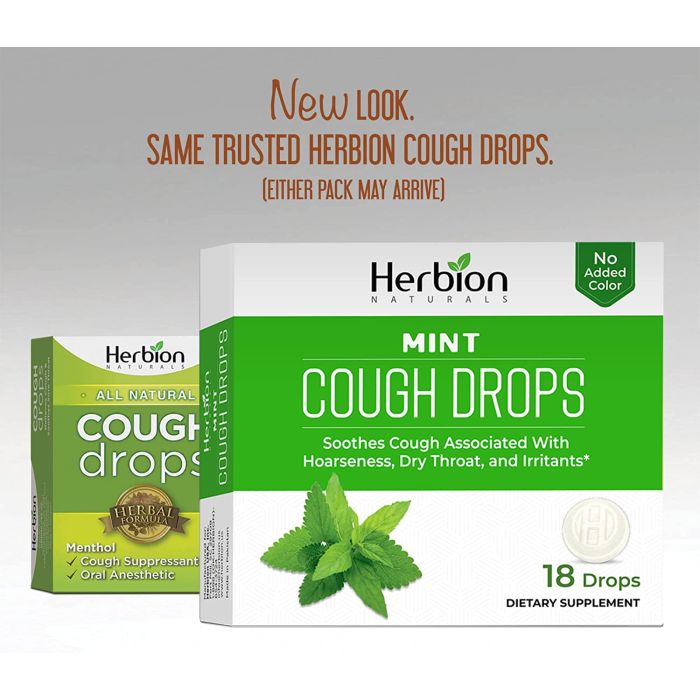 Herbion Naturals mint flavored sugar-free cough drops, 18 count

