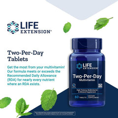 Life Extension Two Per Day Multivitamin Tablets Gluten Free Non GMO