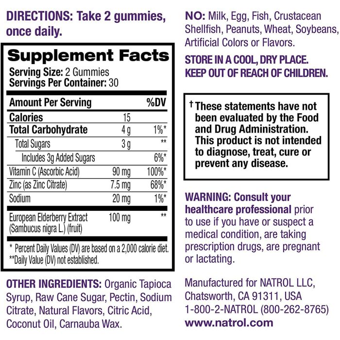 Berry-flavored Natrol gummies for cold and flu season support