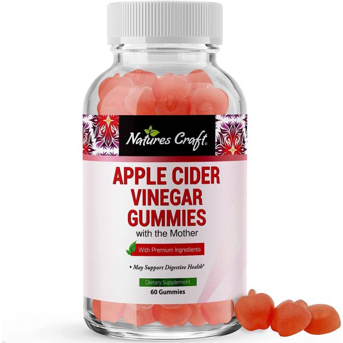 Nature’s Craft Apple Cider Vinegar Gummies bottle – 60 count, digestive support supplement