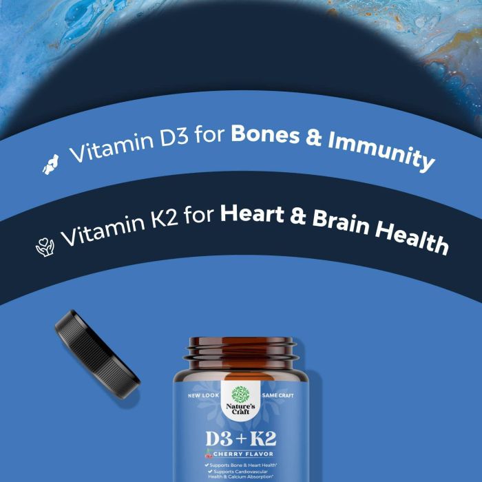 Sugar-free chewable D3 K2 tablets with joint support benefits
