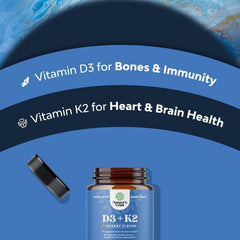 Sugar-free chewable D3 K2 tablets with joint support benefits