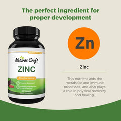 "Supplement facts panel showing zinc gluconate dosage per serving"