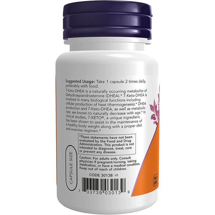 "NOW 7-Keto supplement – natural weight management and metabolism booster, 60 capsules"