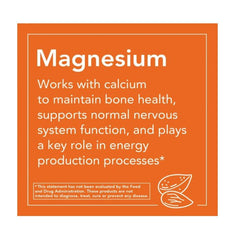"Supplement Facts panel – NOW Magnesium Citrate 400 mg per serving, 240 count"