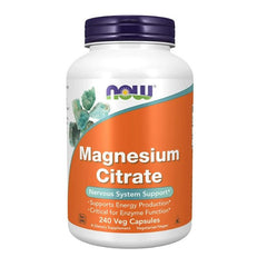 "Plant-based magnesium citrate capsules by NOW – supports bone and cardiovascular health"
