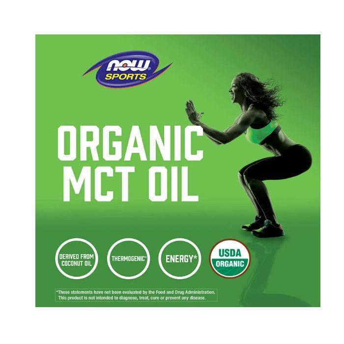 "NOW Sports Organic MCT Oil 32 fl oz – natural, vegan, keto-friendly energy supplement"