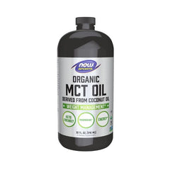 "Organic MCT Oil 32 fl oz by NOW Sports – ideal for keto diet and mental clarity"