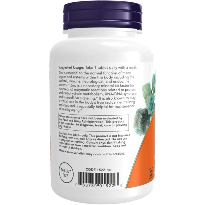 "NOW Zinc 50mg – vegan-friendly mineral supplement, 250 tablets"