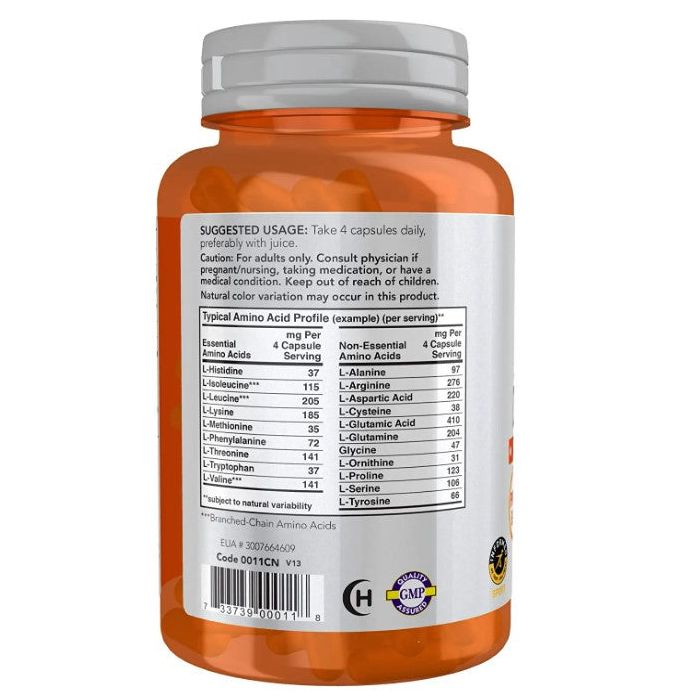 NOW Sports Amino Complete 20 Aminos Protein Blend 120 Veggie Caps