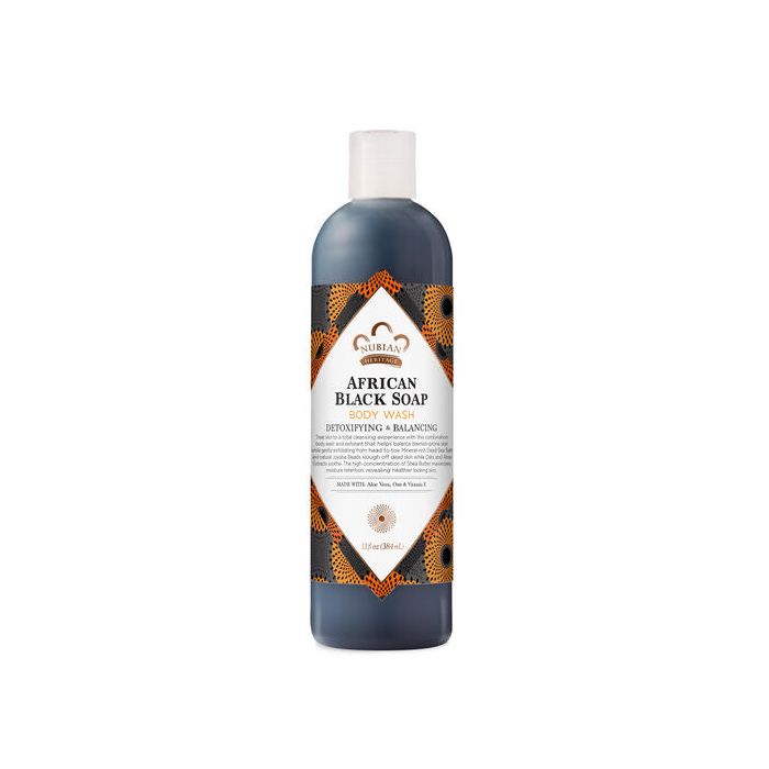 Close-up of Nubian Heritage body wash lather on skin – sulfate free and nourishing