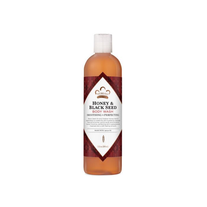 Nubian Heritage Body Wash 13 oz bottle with certified organic ingredients label