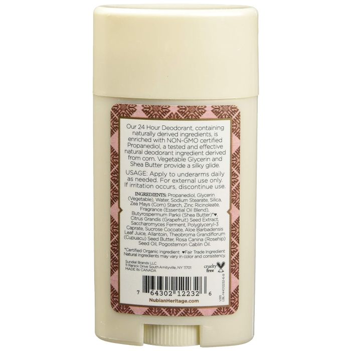 Nubian Heritage Patchouli & Buriti 24‑Hour Deodorant Stick, 2.25 oz